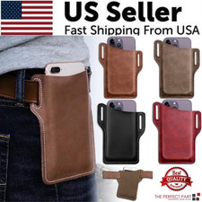 Men Cell Phone Belt Pack Bag Loop Waist Holster Pouch Case Leather Wallet Cover picture