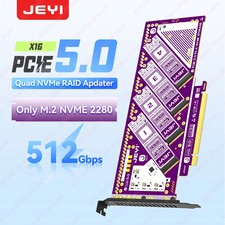 PCIe 5.0 X16 Quad M.2 Expansion Card-4-Bay NVMe RAID 0/1/5/JBOD Adapter Card picture