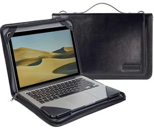 Broonel Black Faux Leather Laptop Messenger Case For 17 inch Laptops NEW picture