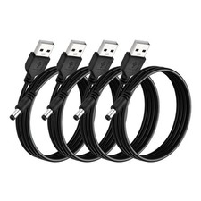 4 Pcs USB to DC Power Cable 5.5x2.1mm, 5V 1A for LED Lights, 1 M/3Ft, Black picture