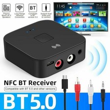 Bluetooth 5.0 Receiver Wireless 3.5mm Jack AUX NFC to 2 RCA Audio Stereo Adapter picture