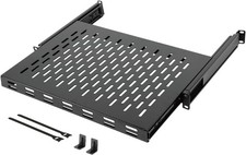 Tecmojo 1U Sliding Rack Shelf Vented 4‑Post Adjustable 13.8‑19.7in for 19” Rack picture
