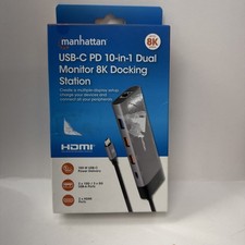 Manhattan USB-C PD 10-in-1 Dual Monitor 8K Docking Station 12168-2 picture