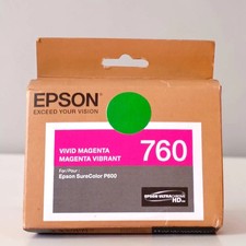 Genuine Epson 760 Ink Cartridge Vivid Magenta UltraChrome HD P600 Exp 12/2018 picture