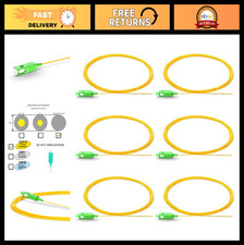6 Strand SC APC OS1 Fiber Optic Pigtails for Fusion Splicing + 6 Shrink Sleeves picture