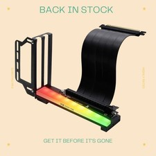 Vertical GPU Holder Bracket ARGB 5V 3Pin PCIe 3.0 Riser Cable Black picture