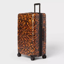 Large Checked Hardside Suitcase - Open Story Tortoise Shell picture