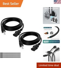 3-Prong Replacement Power Cord 6 Ft/2 Pack, Heatproof Flexible Durable AC Dev... picture