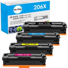4PCS 206X W2110X Toner No Chip For HP LaserJet MFP M282nw M283fdw M283cdw picture