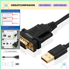 USB to RS232 Serial Adapter, FTDI Chip, USB 2.0 to DB9 Cable for Windows & Mac ( picture