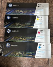 HP 201A LaserJet Toner Cartridges - Black, Cyan, Magenta, Yellow, 4 pack - NIB picture