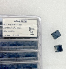 *Lot of 10* Adam Tech MTJ-66901 Ser. 6P6C Right Angle Through Hole Modular Jack picture