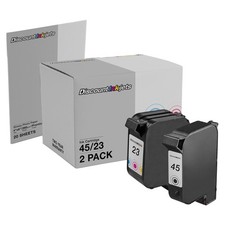 2PK #45 #23 for 51645A C1823 BLACK COLOR Ink Cartridge DesignJet 750c Plus 750cm picture