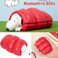 Official Peanuts Snoopy Figure Wireless Mouse Bluetooth Dual Mode Red New picture