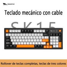 SMAILWOLF SK15 Mechanical Gaming Keyboard 98-Key Blue Switch Spanish Layout picture