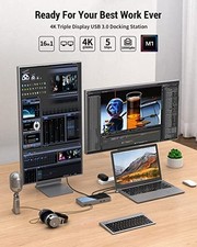 USB 3.0 Docking Station, IVIIN Universal USB Docking Station Dual Monitor 4K - picture