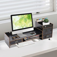 Desktop Monitor Stand Monitor Stand Organizer Computer Monitor Riser w/ Drawer picture