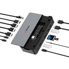 Verbatim USB-C Pro Docking Station 15 Port M.2 NVMe SSD Slot 2x HDMI DP 8K 32173 picture
