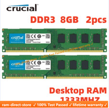 CRUCIAL DDR3 1333 MHz 16GB 2x 8GB PC3-10600 Desktop Memory RAM DIMM 240pin 16G picture