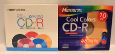 (2) MEMOREX CD-R Cool Colors 10 Pack 80Min 700MB 40X/48X NEW SEALED picture
