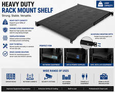 1U 4-Post Vented Rack Shelf, 28-34.4in, 150lb (ADJSHELFV-Rack) | Adjustable dept picture