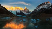 Landscape mountains lake glacier snow frost ice nature Custom Gaming Mat Desk picture