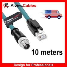 M12 X-Coded 8 Pin to RJ45 Ethernet Cable Cat6a for Cognex Industrial Camera 10M picture