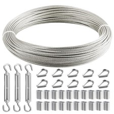 120FT 1/8 Inch Stainless Steel Cable Kit with Turnbuckles, Thimbles, Loops picture