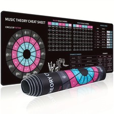 Single Piece: Music Theory Circle of Fifths Mouse Pad, Quick Reference Memo fo picture