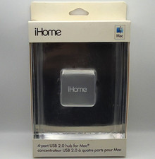 iHome 4-Port USB 2.0 Hub/Splitter 1:4 for Apple Mac Portable Silver NEW picture