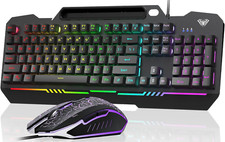 Gaming Keyboard, T102 104 Keys Gaming Keyboard and Mouse Combo with RGB Backlit, picture