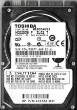Toshiba MK8034GSX HDD2D38 F ZL02 T 80GB Sata Hard Drive picture