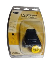 Belkin 2-Port External KVM switch With Built In Cabeling USB/VGA F1DK102U New picture