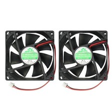 2 Pack 80mm by 80mm by 25mm 8025 12V DC 0.20A Ball Bearing Brushless Cooling Fan picture