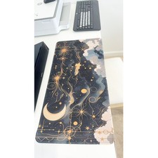Mystical Gold Line Art Star Large Gaming Mouse Pad 23.6