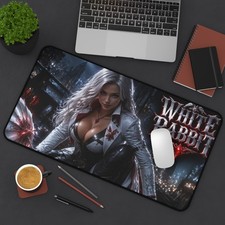White Rabbit Mouse Pad, Anime Gaming Desk Mat, XXL Keyboard Pad, Gift picture