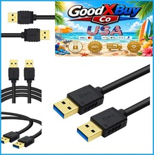 USB Cable 3ft USB 3.0 Type A Male to Male Data Cord 5Gbps Gold Plated Shielded picture
