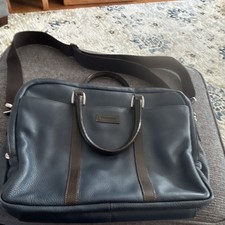 CHIARUCI Black Leather Shoulder/Messenger Bag 15 in Laptop Padded Partitions picture