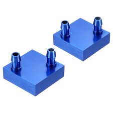 2PCS Aluminum Water Cooling Block 40x40x13mm Liquid Cooler Heat Sink Blue picture