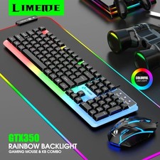 Teclado Y Mouse Inalambrico Gamer Set Croma Gaming Iluminacion Teclas Para Pc picture