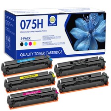 5 Pack 075H Toner Cartridge for Canon 075 H Color ImageCLASS LBP647Cdw MF662Cdw picture
