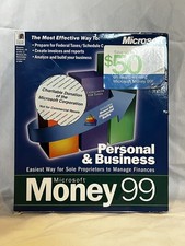 Sealed Microsoft Money 99 Personal & Business – Full edition - Inc. base Money99 picture