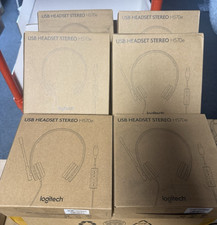 Lot Of X6 Logitech H570e USB Stereo Headset Black Boom Mic In-Line Volume/Mute picture