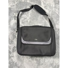 Samsonite Unisex Laptop Messenger Bag OS Black Gray Padded Multi Pocket Travel picture