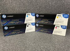 SET OF 4 HP GENUINE 304A CYAN TONER CARTRIDGE NEW AND FACTORY SEALED picture