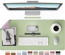 Double-Sided Two-Tone Faux Leather Desk Mat Desktop Organization and Accessories picture