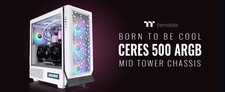 Thermaltake CA-1X5-00M6WN-00 Ceres 500 TG ARGB Snow LCD Mid-Tower Chassis Case picture