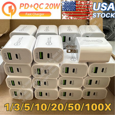 PD 20W USB-C Dual Port Adapter Wall Charger For iPhone XR 12 13 14 8 SAMSUNG Lot picture