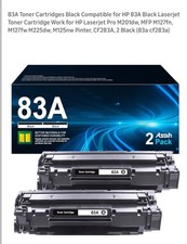 2 Pieces Premium Toner Cartridge 83A Color Black picture