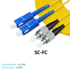 5Pcs 1m 2m 3m 5m 10m 15m SC/UPC to FC/UPC Duplex SM Fiber Optic Patch Cord LSZH picture